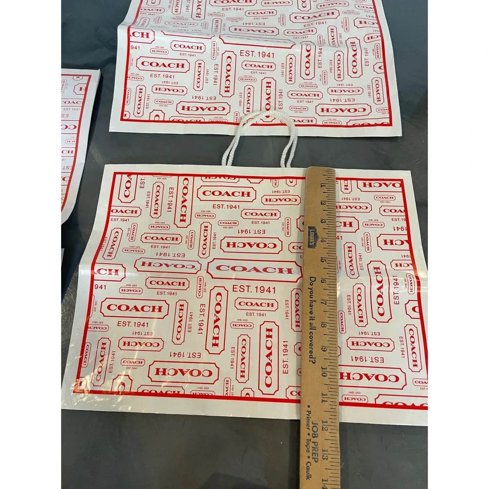 Coach Set of 3 Red White Logo Shopping Paper Bags Large Gift Bags Y2K VTG